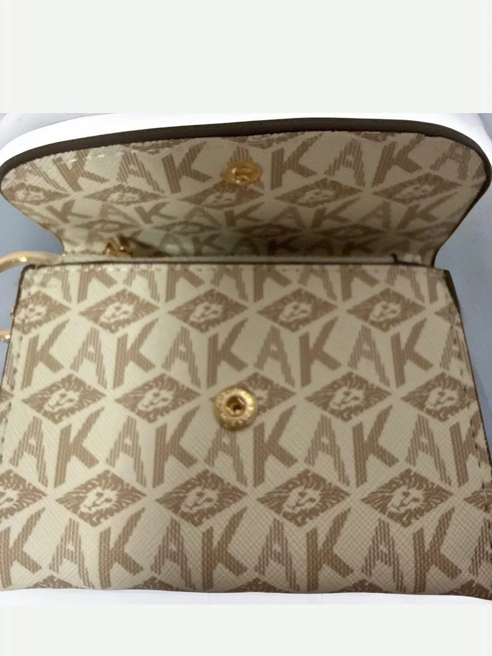 Anne Klein monogram keychain card case/mini wallet -NWOT